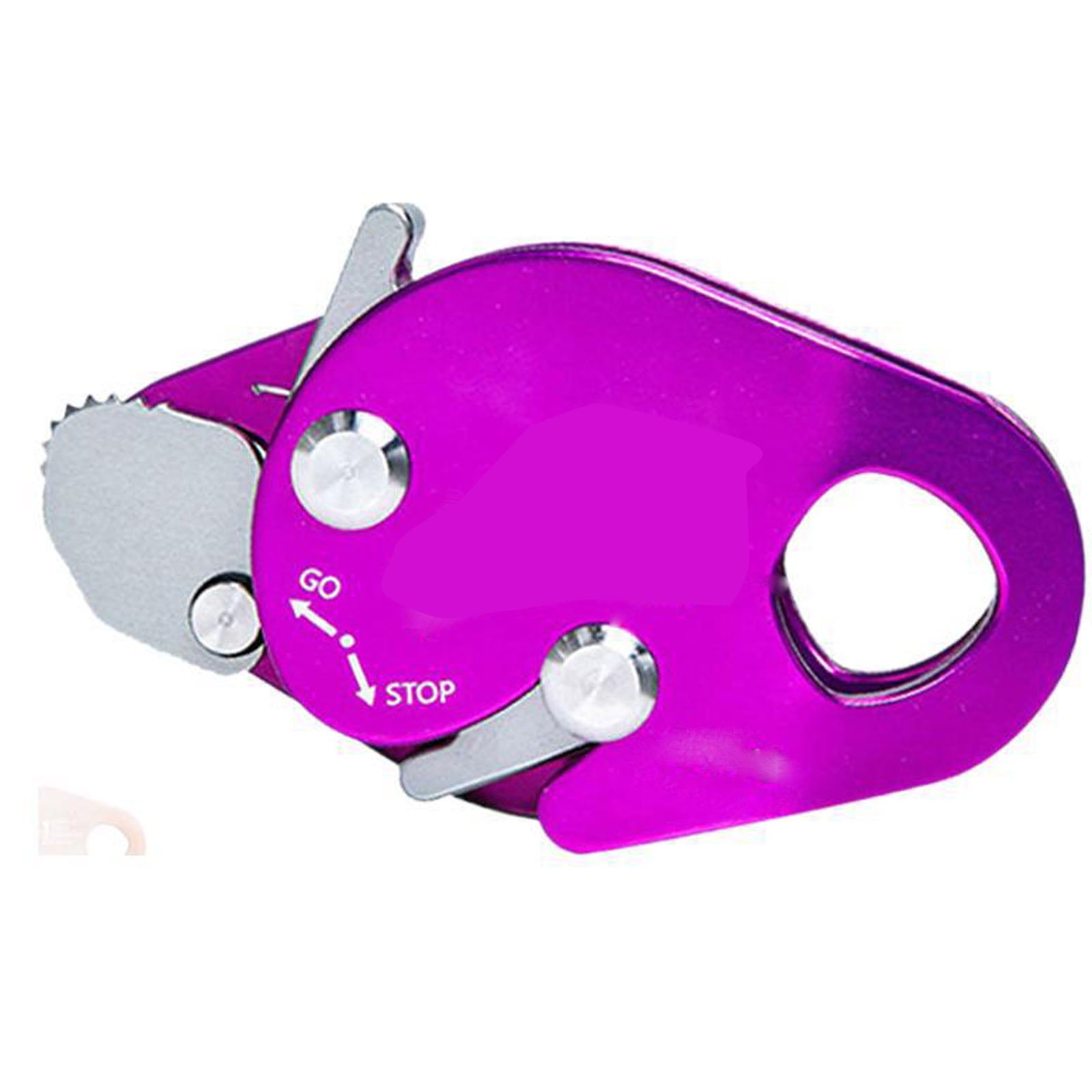 Climbing Descender Safety Rope Grab, Outdoor Climbing & Rappelling Gear - Safe Controlled Descending with Stop Mechanism, Sturdy Metal Construction, Vibrant Purple Finish - for Rock Climbing, Rappell