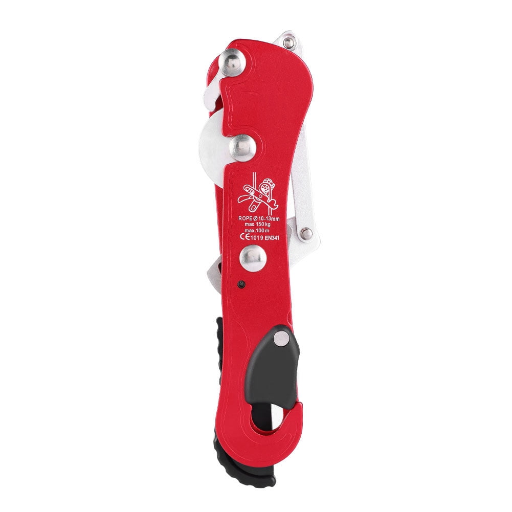 Red Self-Braking Descender Climbing Rope Clamp for Stop and Rescue ...
