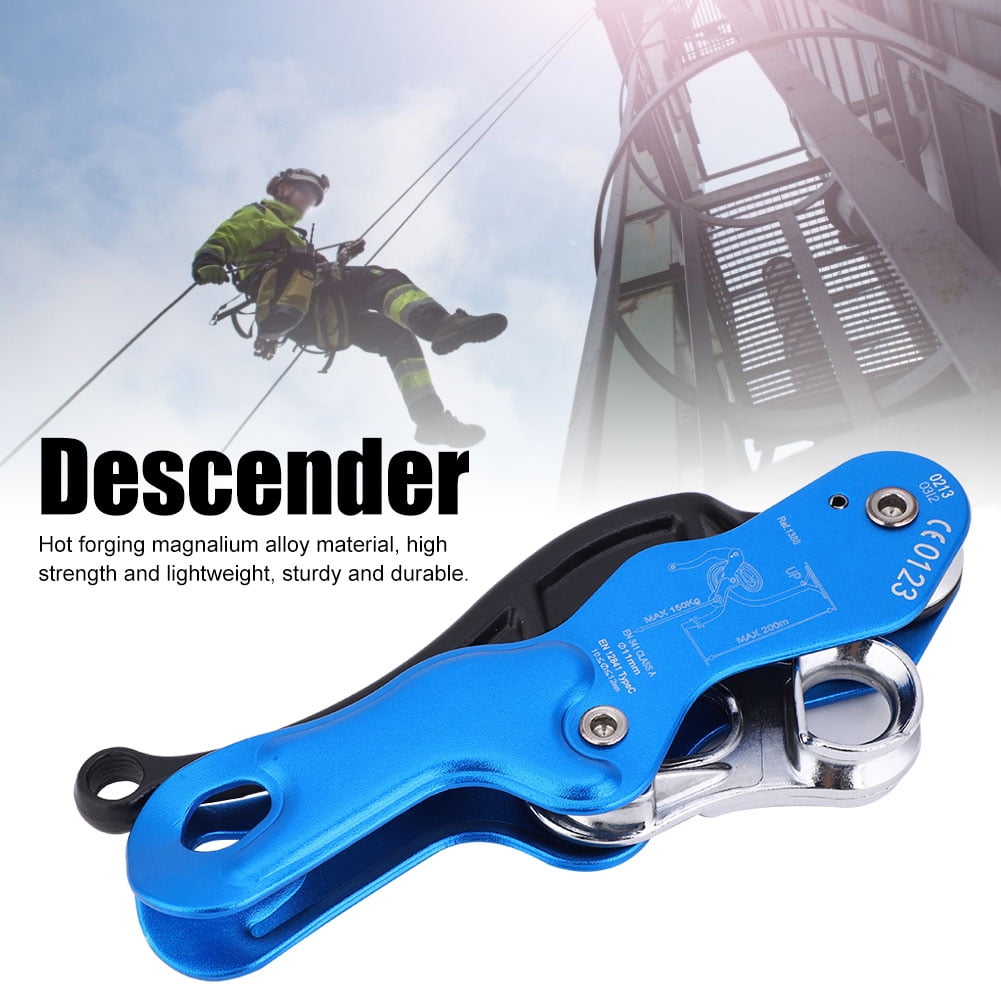 Climbing Descent Blue AntiPanic Device Aluminium Alloy Rope Clamp