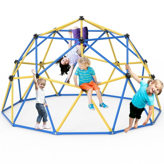 WOSTOO 10FT Climbing Dome,Kids Dome Climber Jungle Gym Outdoor Toddler Play Set for Kids 3-10 Year Outdoor Play , Supports up to 880lbs,Yellow