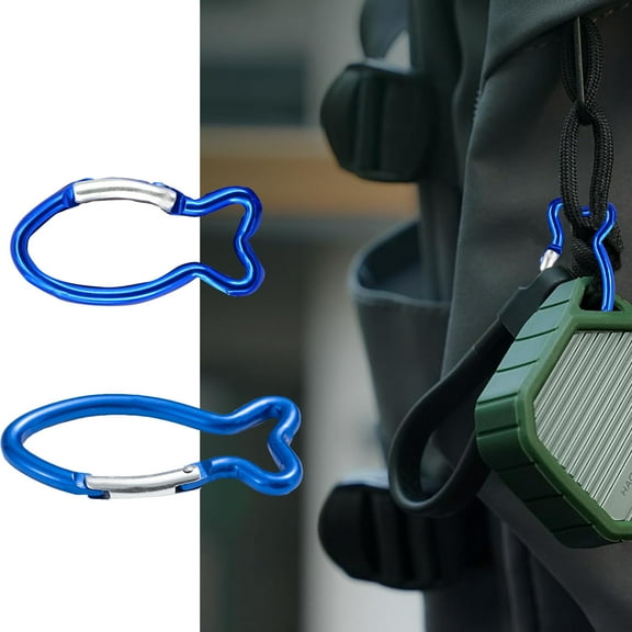 Climbing Gear Fish Shape Metal Locking Spring Hook Carabiner Clip for Outdoor Adventures Camping Fishing Hiking and Traveling