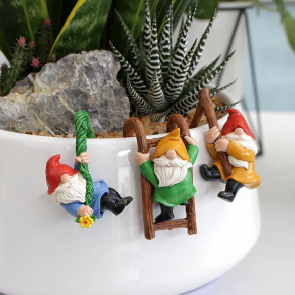 Climbing Gnomes Tree Faces Decor Outdoor for Yard - Cute Gnome Garden Statue Art Resin Dwarf Sculpture for Outdoor Decoration Ornaments (3pc)