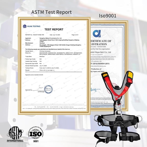 Climbing Harness CE Certified - Adjustable Full Body Protection for Rock Climbing, Rappelling, and Rescue Equipment
