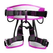 Climbing Harness, Professional Half Body Safety Waist Belt for Rock Climbing, Working, Expanding Training and Other Outdoor Adventure Activities - Pink
