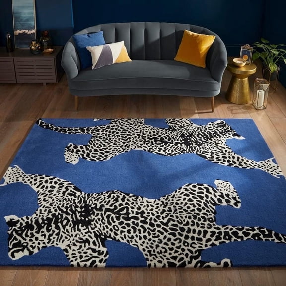 Avyay Rugs Climbing Jaguar Modern Handmade Wool Area Rug – Bold Animal Print Statement Carpet, Durable 100% Wool Rug for Living Room, Bedroom & Dining Room Décor (8 x 11 FT)