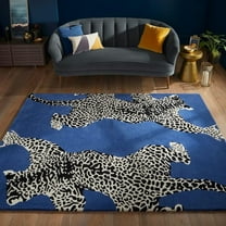Climbing Jaguar Modern Handmade Wool Area Rug – 2.6 x 8 FT Runner – Luxury Animal Print Carpet for Living Room, Bedroom & Hallway by Avyay Rugs