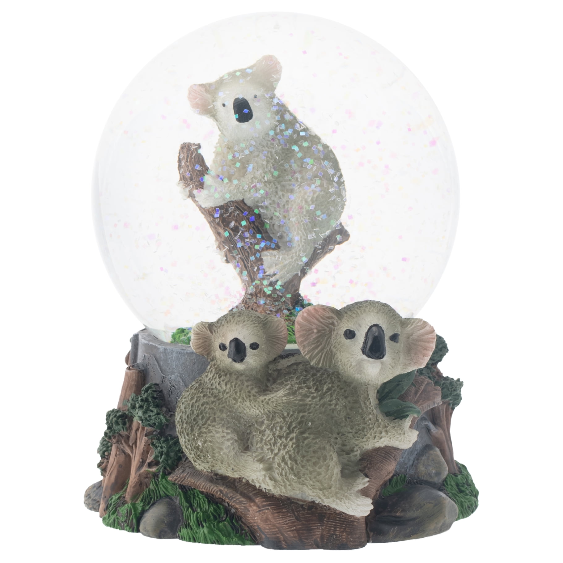 Climbing Koala Family Musical Water Globe with Resin Base