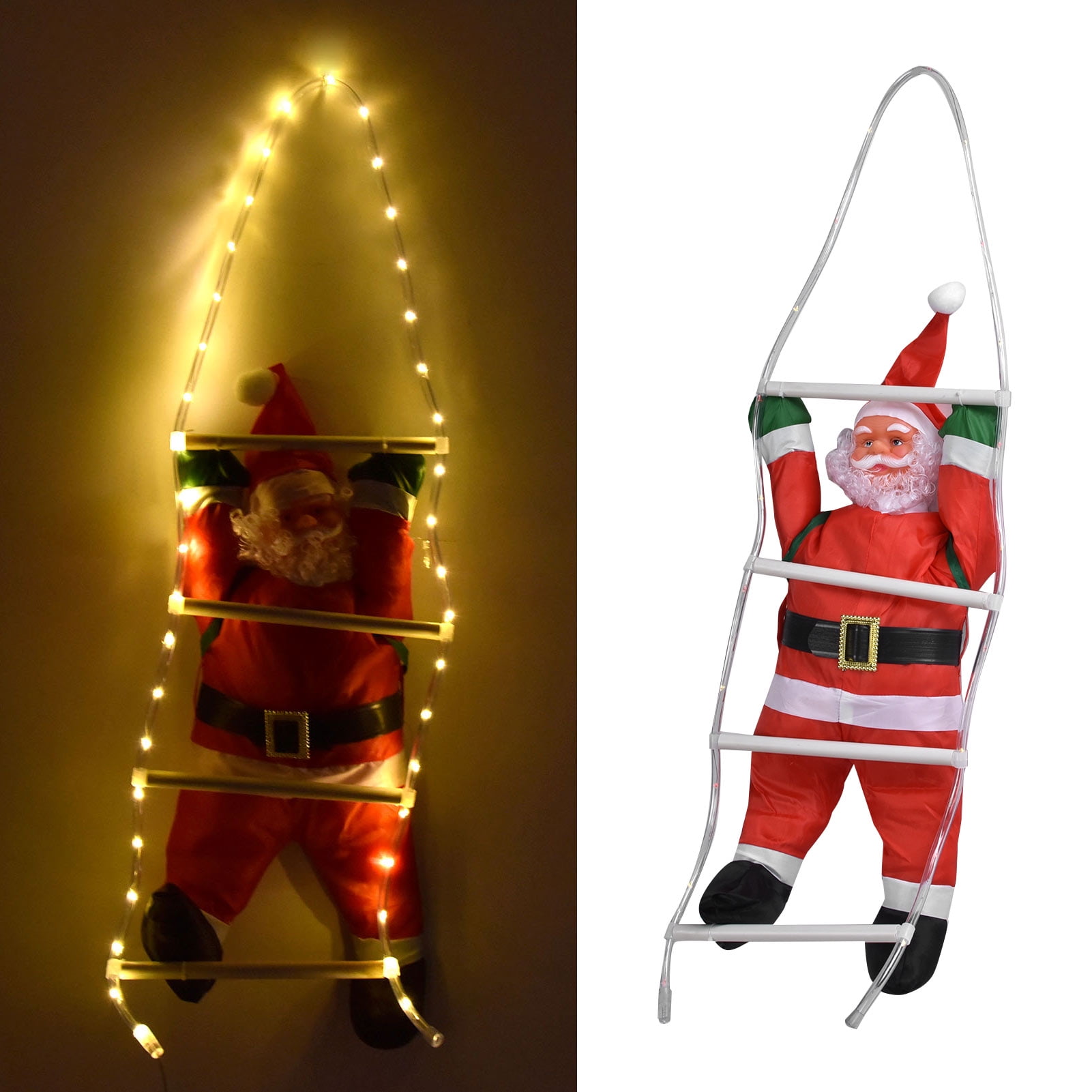 Climbing Ladder Santa Claus Toy With Sparkling Santa Claus Look Hanging