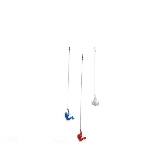 Climbing Man Wall Art Sculpture 3-Piece Set Durable Resin 30" Rope