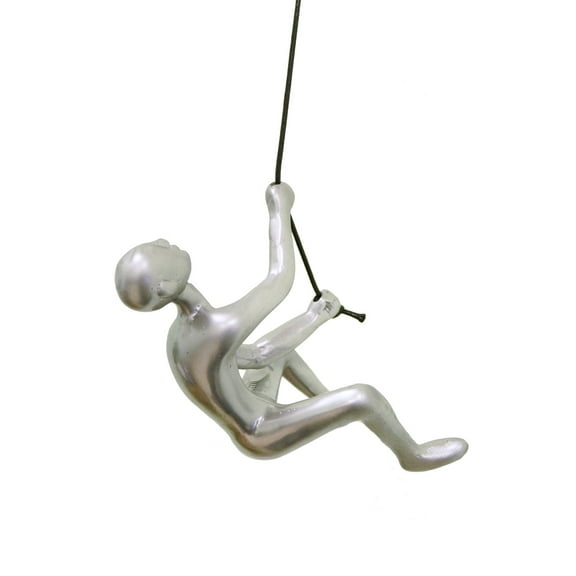 Climbing Man Classic Wall-Art Sculpture | Silver