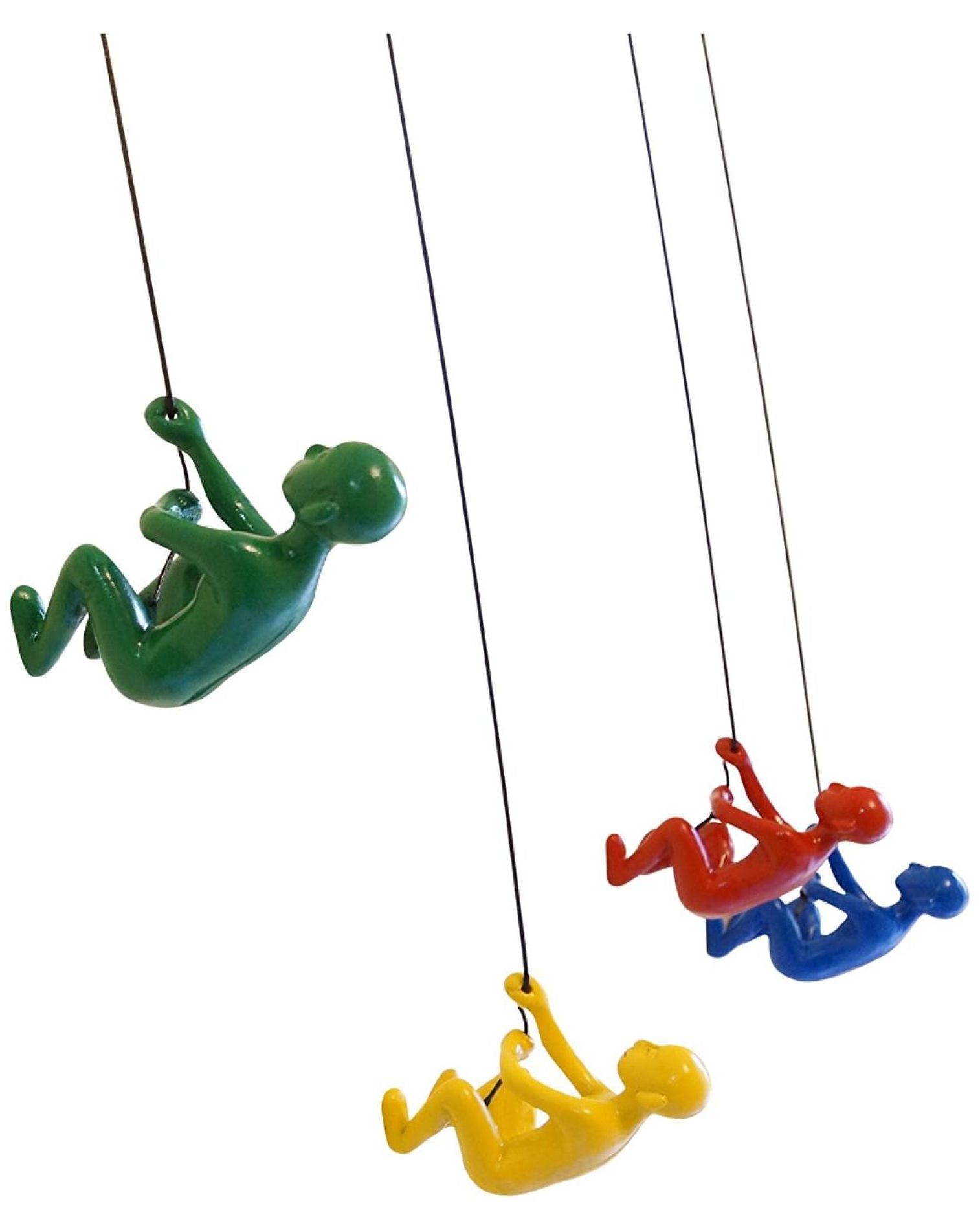 Climbing Man set of 4 pieces Green Yellow Red Blue color Hanging Wall