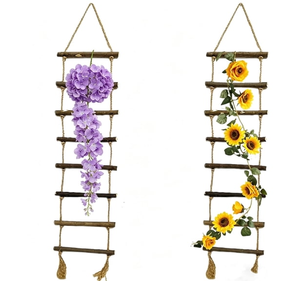 Climbing Plants Ladder Tutuviw 2 Sets Wood Ladder Design Climbing Plants Trellis, Easy Installation, Reliable Support for Home & Garden Use, Indoor/Outdoor