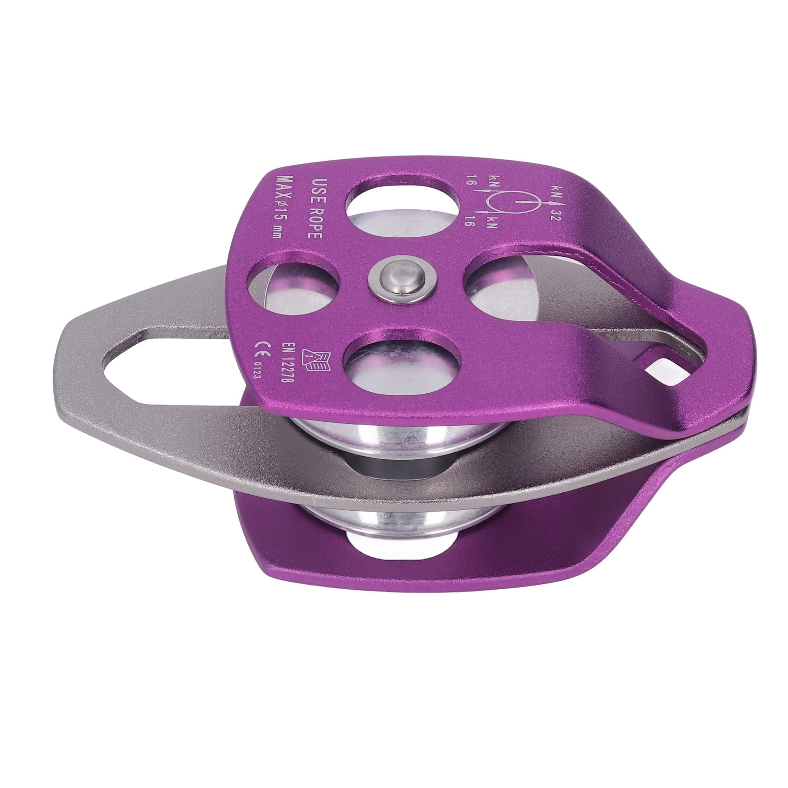 Climbing Pulley, High Strength Aluminum Alloy Fine Polished Double