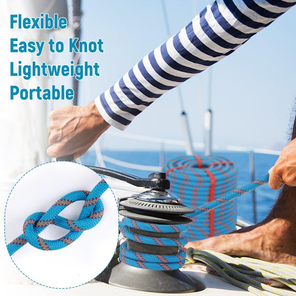 Climbing Rope 1/2 x 100ft Blue Arborist Swing Sailing Use