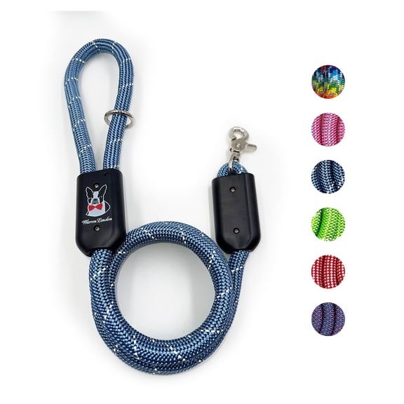 Climbing Rope Dog Leash | 5ft  | Heavy Duty for Control and Durability | Blue Reflective