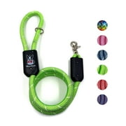 Climbing Rope Dog Leash | 5ft Length with Options for Reflective | Ergonomic Grip Comfort Control and Durability | Heavy Duty for Small Medium and Large Dogs | Green Reflective