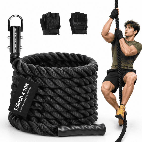 Climbing Rope Gym Workout - 1.5 Inch Dia 10ft 15ft 20ft 25ft 30ft 35ft ...