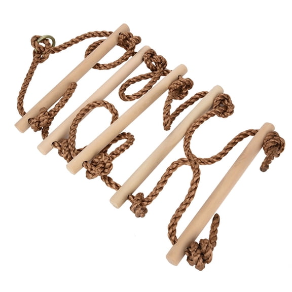 Climbing Rope Ladder Swing Five Wooden Climbing Rope Ladder Rocking Rope Ladder Climb Hang For Kids Garden Exercise Equipment For Backyard Playground Home Gym Park Treehouse