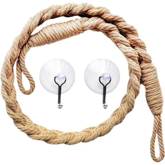 Climbing Rope Toys with Suction Cup Hooks - Hanging Rope Ladder Reptile Vines Toys, Reptile Tank Terrarium Accessories Habitat Decor for Reptiles Geckos Lizards Snakes Iguanas (A)