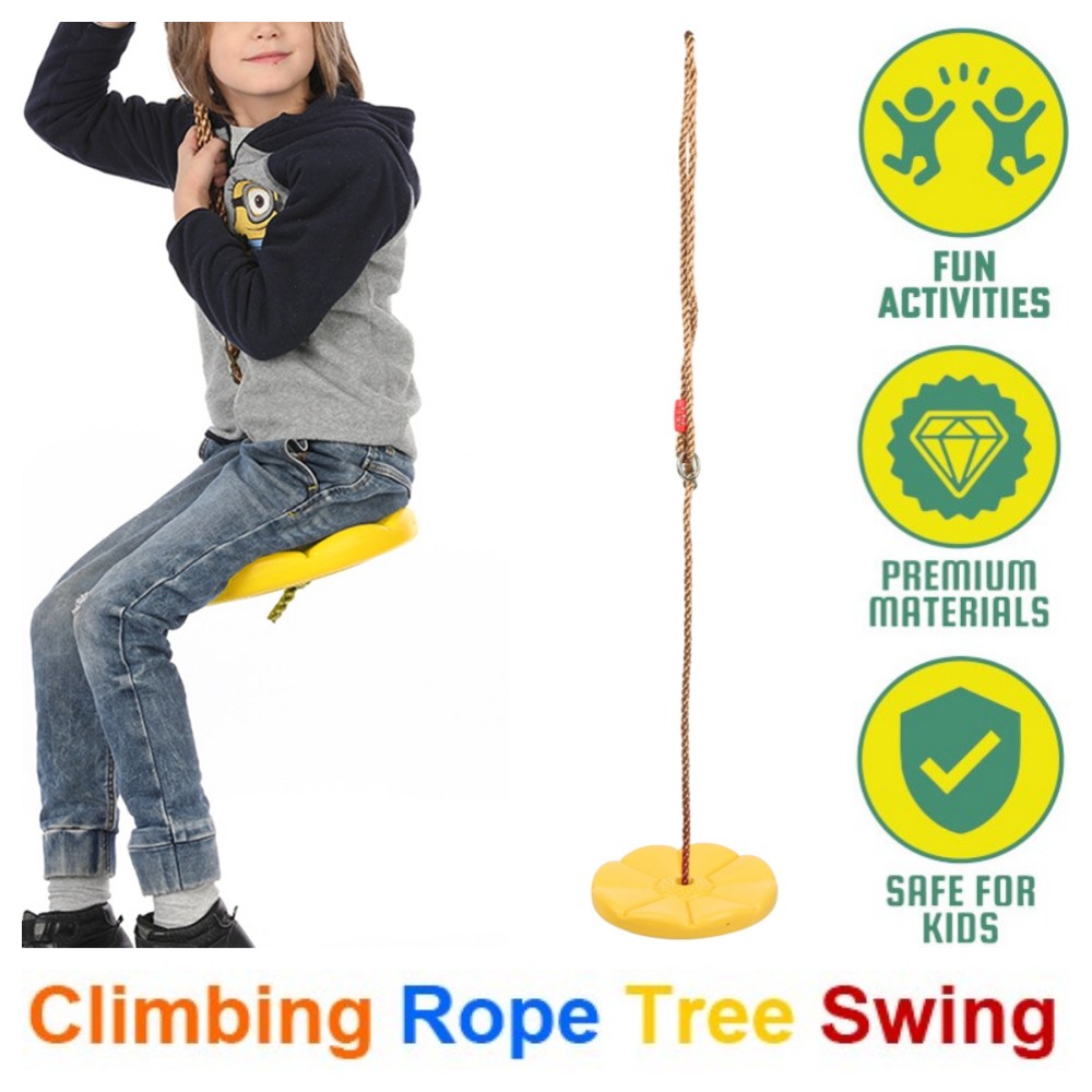 Climbing Rope Tree Swing Outdoor Disc Swing for Kids Plastic Tree Swing for Backyard Playground
