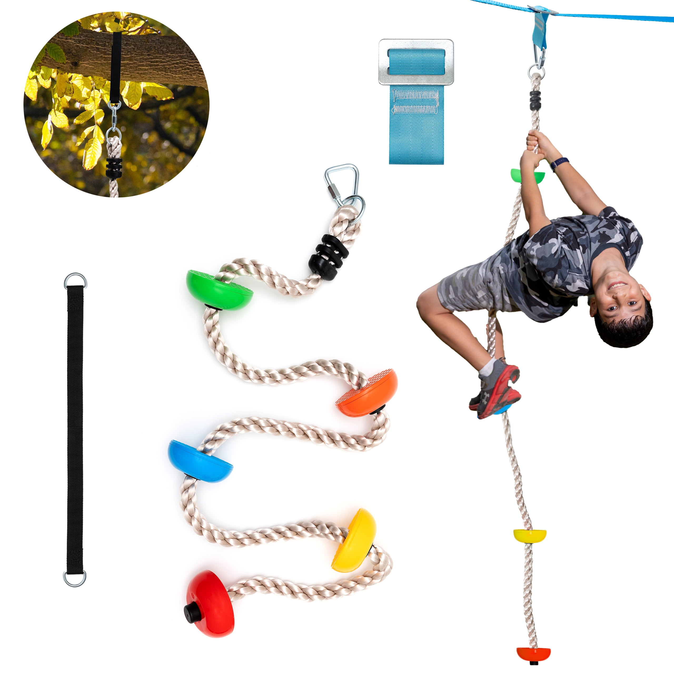 Climbing Rope for Kids with Knots Ninja Rope and Tree Climbing Rope 8 ft 
