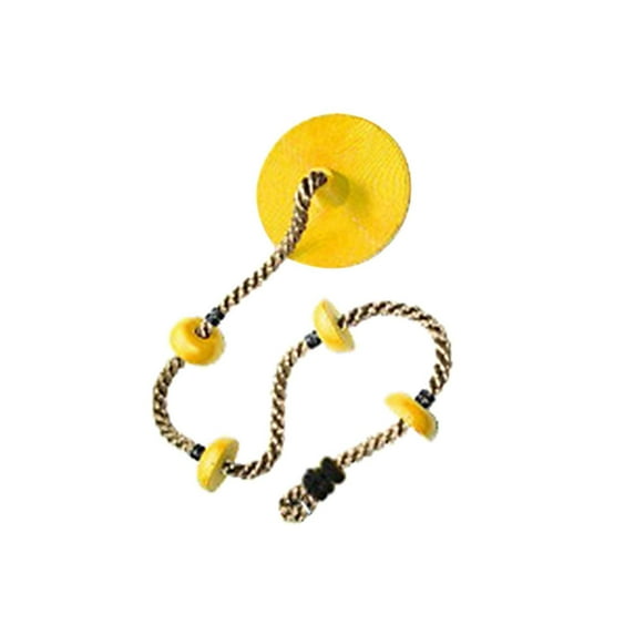 Climbing Rope with Discs – 74.8in Length 100kg Capacity PE Plastic Swings for Balance and Strength Training(Yellow)