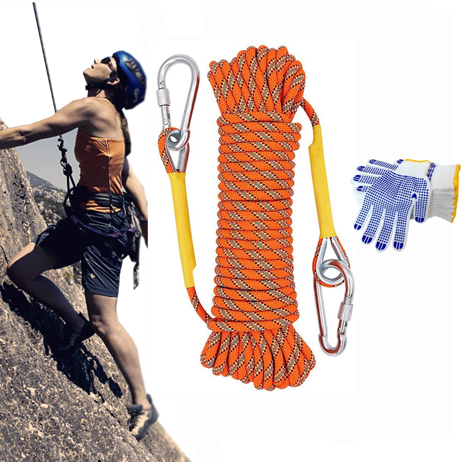 Climbing Ropes, Mountain Rock Rope，Dynamic Climbing Ropes, Outdoor Safety Rope 10 mm/3.93 Inches