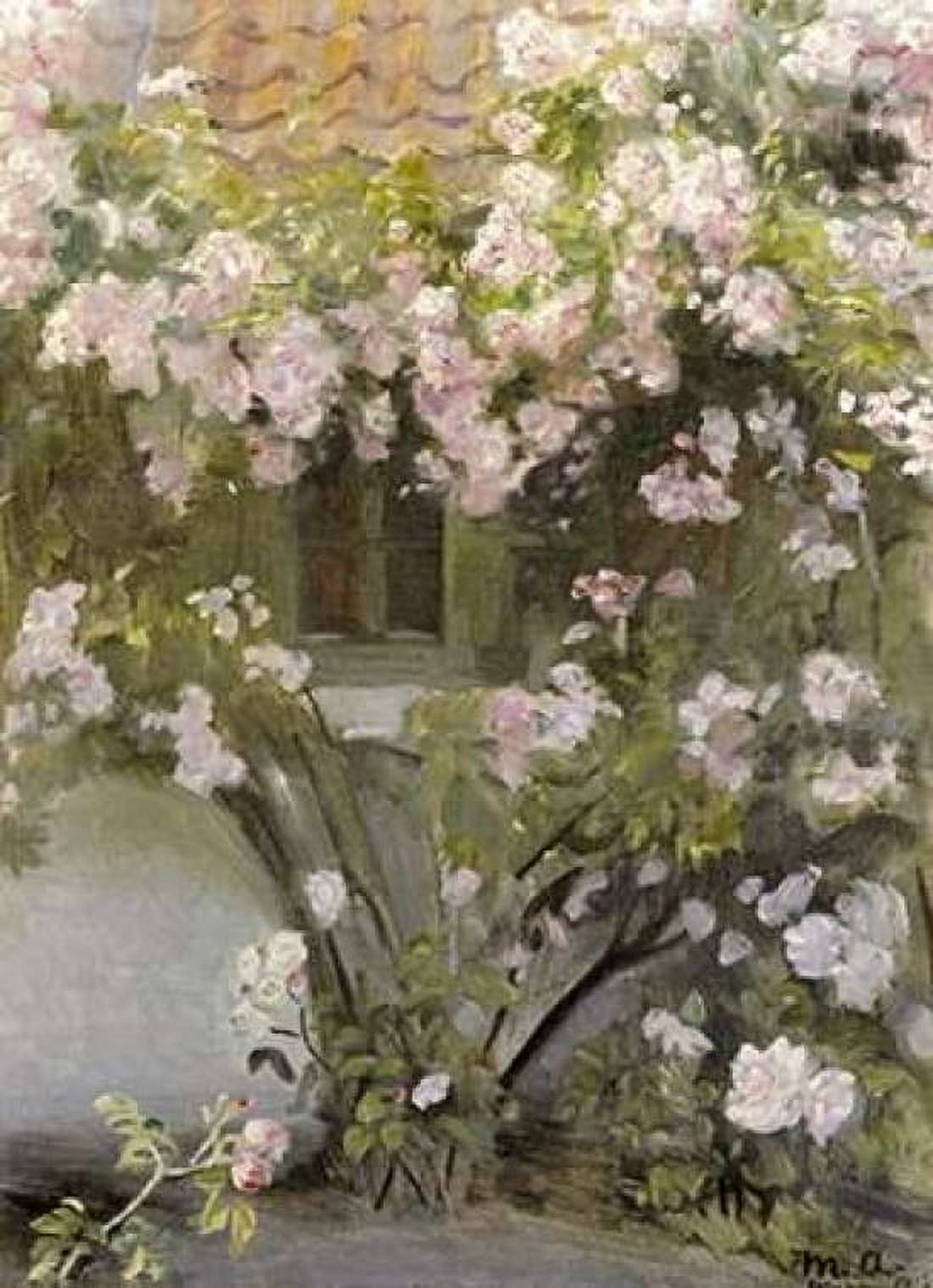 Climbing Roses Canvas Art - Michael Ancher (20 x 28)