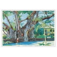 thumbnail image 1 of Climbing the Royal Banyan Tree (E E Ka Panaiana) - Hulihe‘e Palace Hawaii - From an Original Watercolor Painting by Janet Stewart - Master Art Print (Unframed) 13in x 19in, 1 of 4
