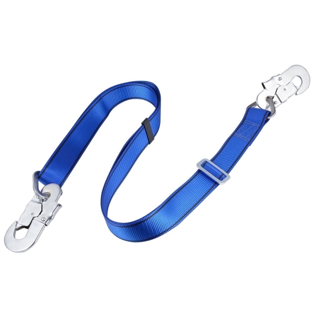 Climbing Safety Lanyard, 220lb Load Heavy-Duty Tree Climbing Belt Restraint Lanyard, Made of Thick Polyester 1.77 Wide, 4-6ft Length Adjustable Climbing Safety Harness with Carabiners