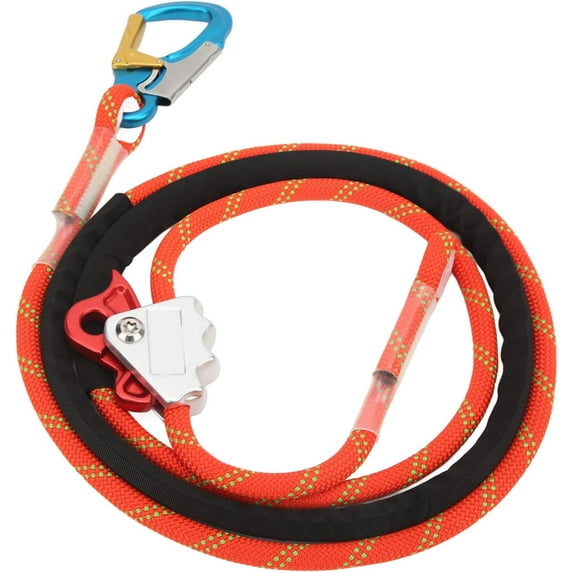 Climbing Safety Lanyard, Adjustable Positioning Fall Protection Rope Safety Cord Lanyard Professional Safety Belt Rope Tree Climbing Lanyard for High Altitude Trees Climbing Engineering