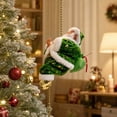 Inside Home Tree Climbing Santa 9.5 Inch Animated Plush Christmas Ornament with ...