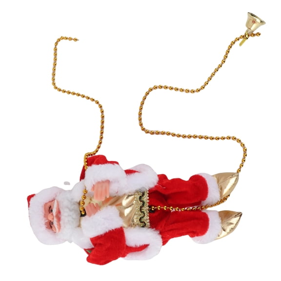 Climbing Santa Christmas Tree Ornament with Rope and Bag, Plush PVC Holiday Decoration