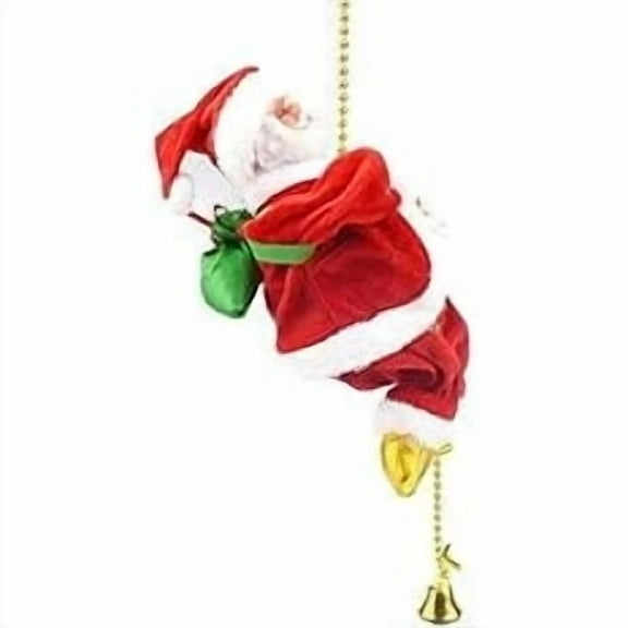 Climbing Santa Claus,Christmas Ornament Xmas Decoration,Christmas Decorations Electric Climbs Up and Down Battery Operated Santa Toy with Light Music Sound, Climbing Ladder Santa Claus Figurine Gifts