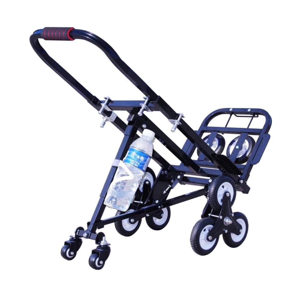 Climbing Stairs Hand Truck Black Carbon Steel Universal Spare Tires Climb Stairs Haul Goods 18.5LBS