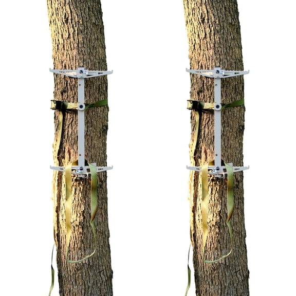 Climbing Sticks, 17 Lightweight Aluminium Hunting Climbing Sticks w/Silent Design, Tree Stand Sticks w/Pivoting V-Brackets & 20 Rope Aiders, Tree Steps for Deer Hunting Gear(2 Packs)