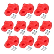 Climbing Stone, 10PCS Plastic Textured Rock Climbing Stone Rocks Wall Stones Kids Assorted Kit Bo-lt For Climbing FramesAnd Kids Climbing Wa-lls Red
