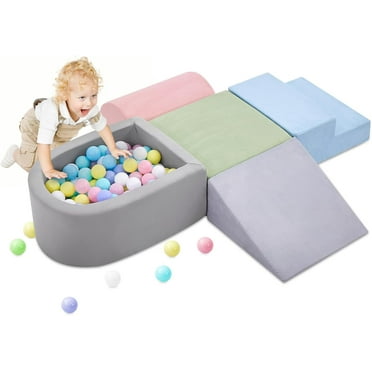5-Piece Toddler Climbing Foam Blocks With Ball Pit (Balls Not Included) - Indoor Play Gym For Crawling & Sliding