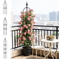 thumbnail image 1 of Climbing Vines Flower Trellis, Adjustable Outdoor Plant Support Frame, Weather Resistant Plastic & Iron, Easy Assembly Garden Flower Rack for Balcony Patio Yard, Black, 1 Piece, 1 of 6