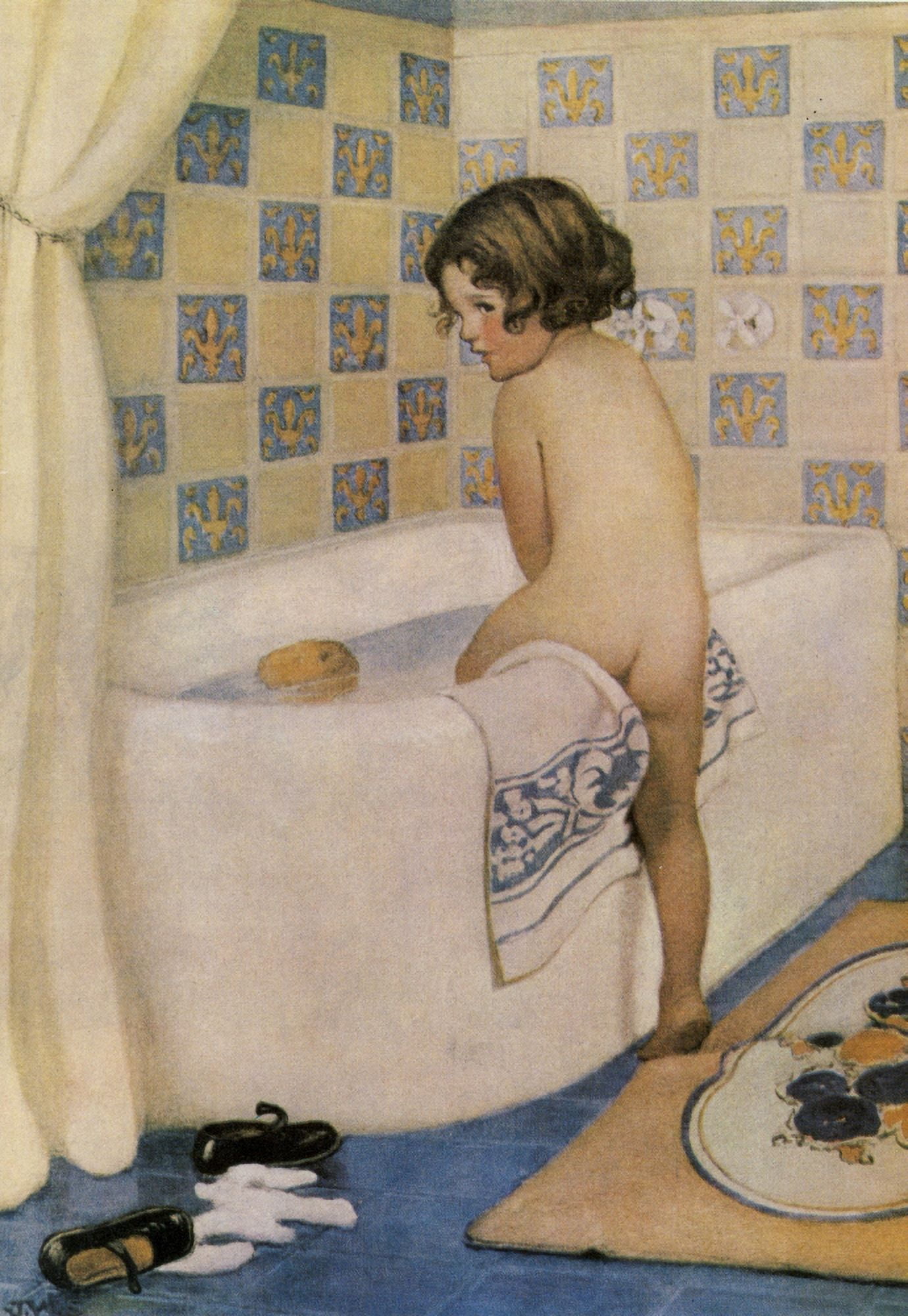 Climbing into th Canvas Art - Jessie Willcox Smith (18 x 24)