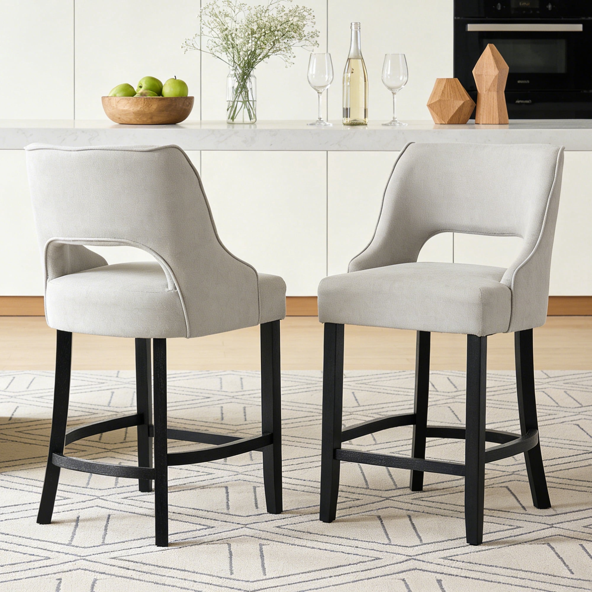 16 Stools ClinQ 26'' Counter Height Bar Stools Set of 2, Upholstered Bar Stools ...