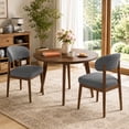 thumbnail image 1 of ClinQ Chenille Dining Chairs Set of 2, Modern Upholstered Kitchen Side Chair with Curved Back, Solid Wood Legs for Dining Room, Gray, 1 of 10