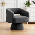 thumbnail image 1 of ClinQ Oversized Swivel Barrel Accent Chair Set of 1, 360 Degree Teddy Upholstered Round Chair for Living Room and Bedroom, Grey, 1 of 8