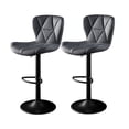 thumbnail image 1 of ClinQ Swivel Adjustable Bar Stools Set of 2, PU Leather Counter Height Bar Chairs with 360° Swivel, Hydraulic Lift, Footrest, Darkgray, 1 of 6