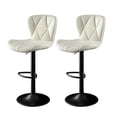 thumbnail image 1 of ClinQ Swivel Adjustable Bar Stools Set of 2, PU Leather Counter Height Bar Chairs with 360° Swivel, Hydraulic Lift, Footrest, White, 1 of 6