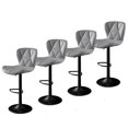 thumbnail image 1 of ClinQ Swivel Adjustable Bar Stools Set of 4, PU Leather Counter Height Bar Chairs with 360° Swivel, Hydraulic Lift, Footrest, Lightgray, 1 of 6