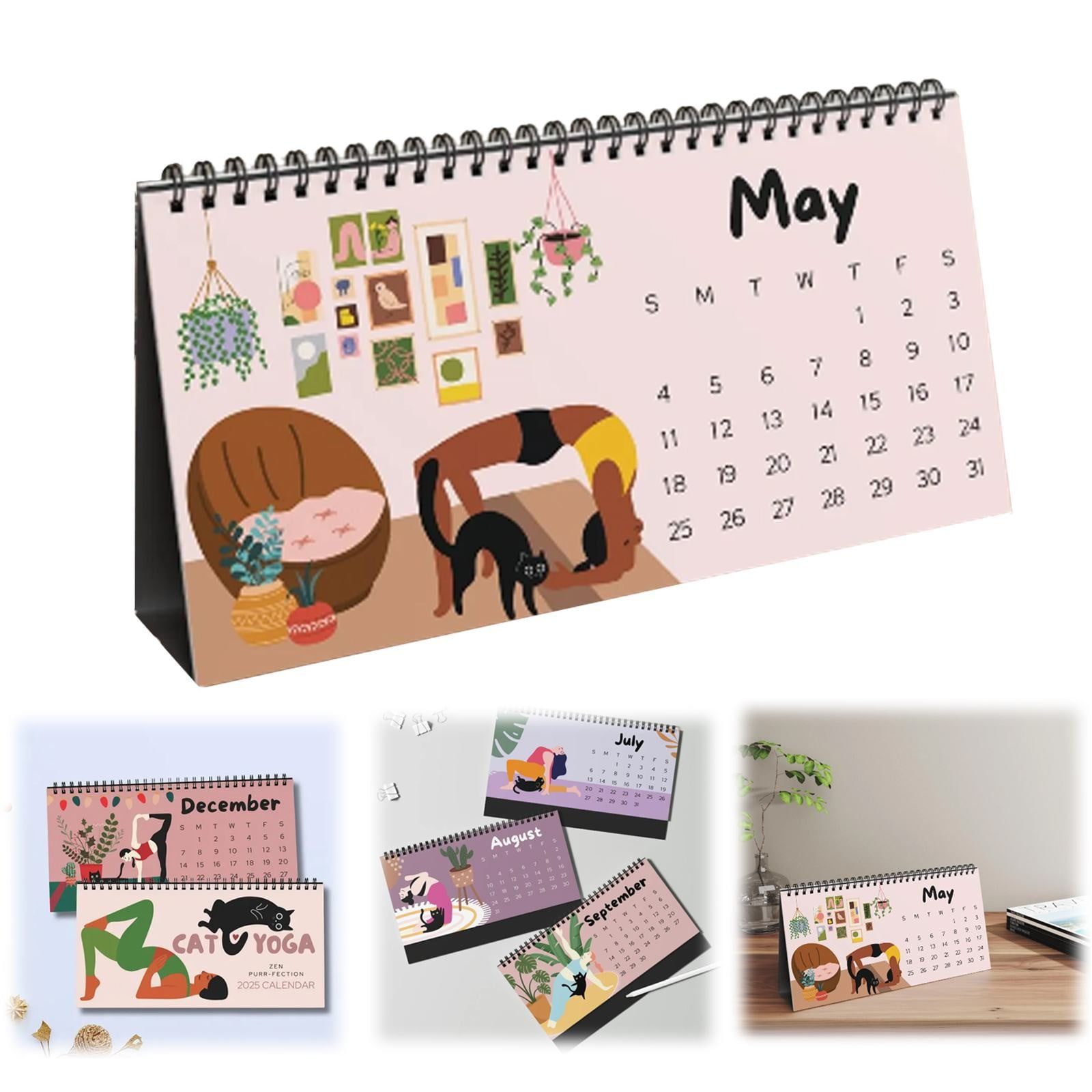 ClinWen Aesthetic Woman Desk Calendar 2025 Aesthetic Desk Calendar 2025 ...