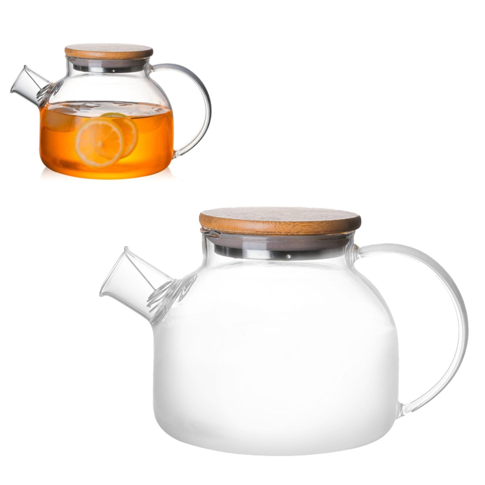 ClinWen Glass Teapot Stovetop Microwave Glass Tea Kettle With Lid And ...