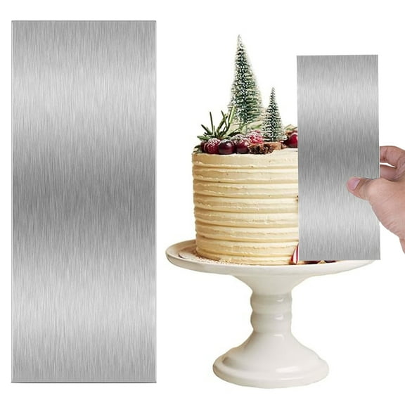 Clinaoy 10 Inch Stainless Steel Cake Scraper Butter Spatula Smoothing Metal Cream Scraper Easy to Clean Cake Tool Pastry Cutter for Frosting Mousse Cheese Bread