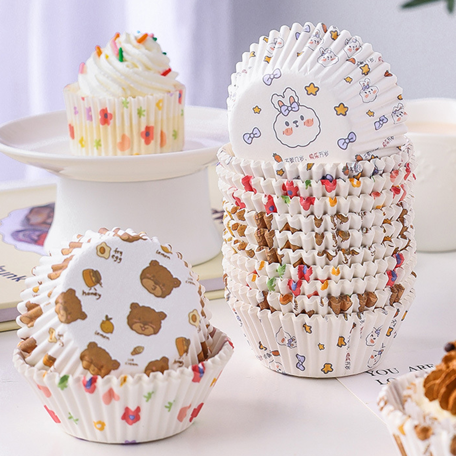 Clinaoy 125Pcs Muffin Cups Heat-resistant Oilproof Nonstick DIY ...